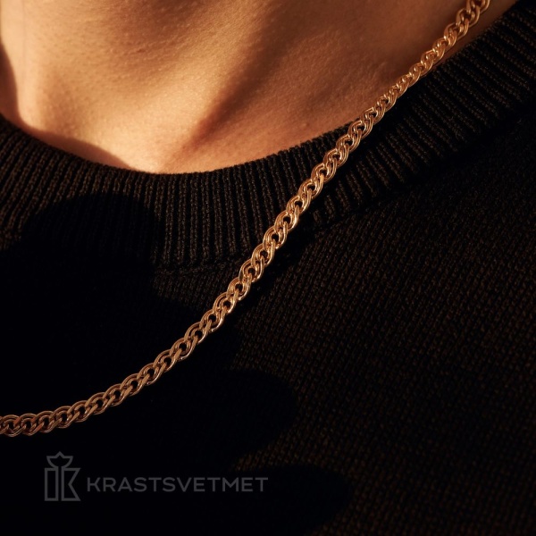 Цепь из красного золота 585, плетение «Нонна»